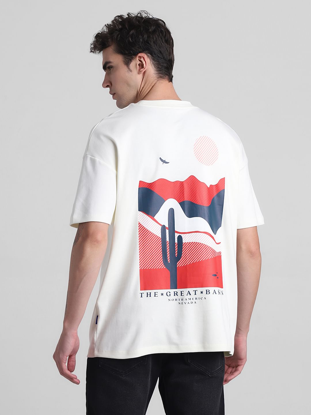 White Cotton Crew Neck T-shirt