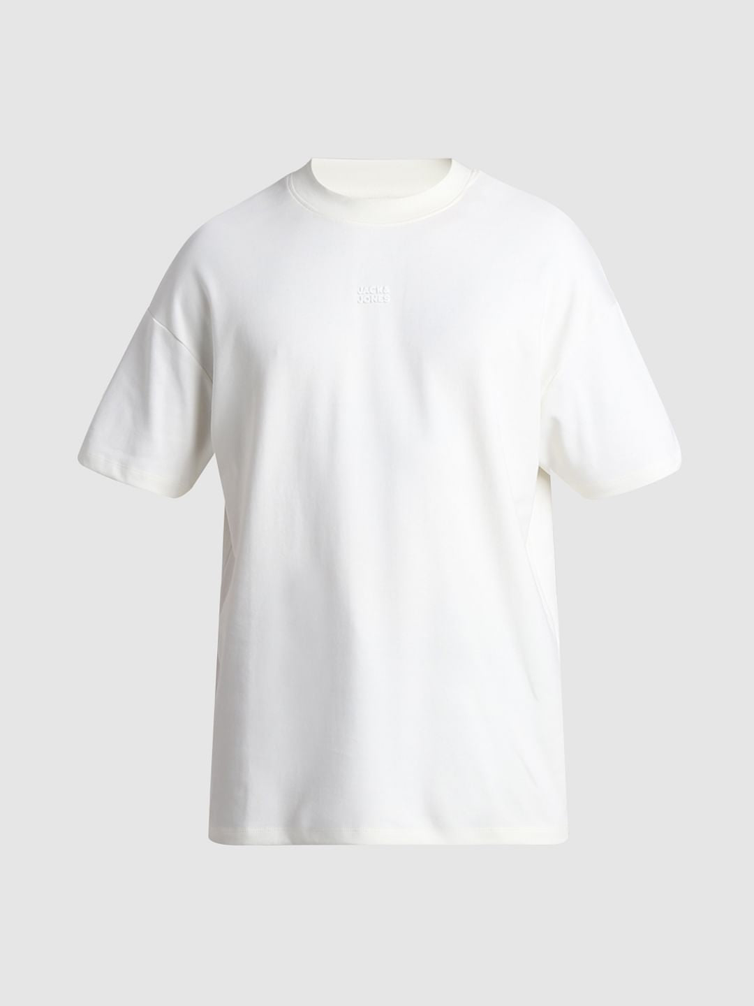 White Cotton Crew Neck T-shirt
