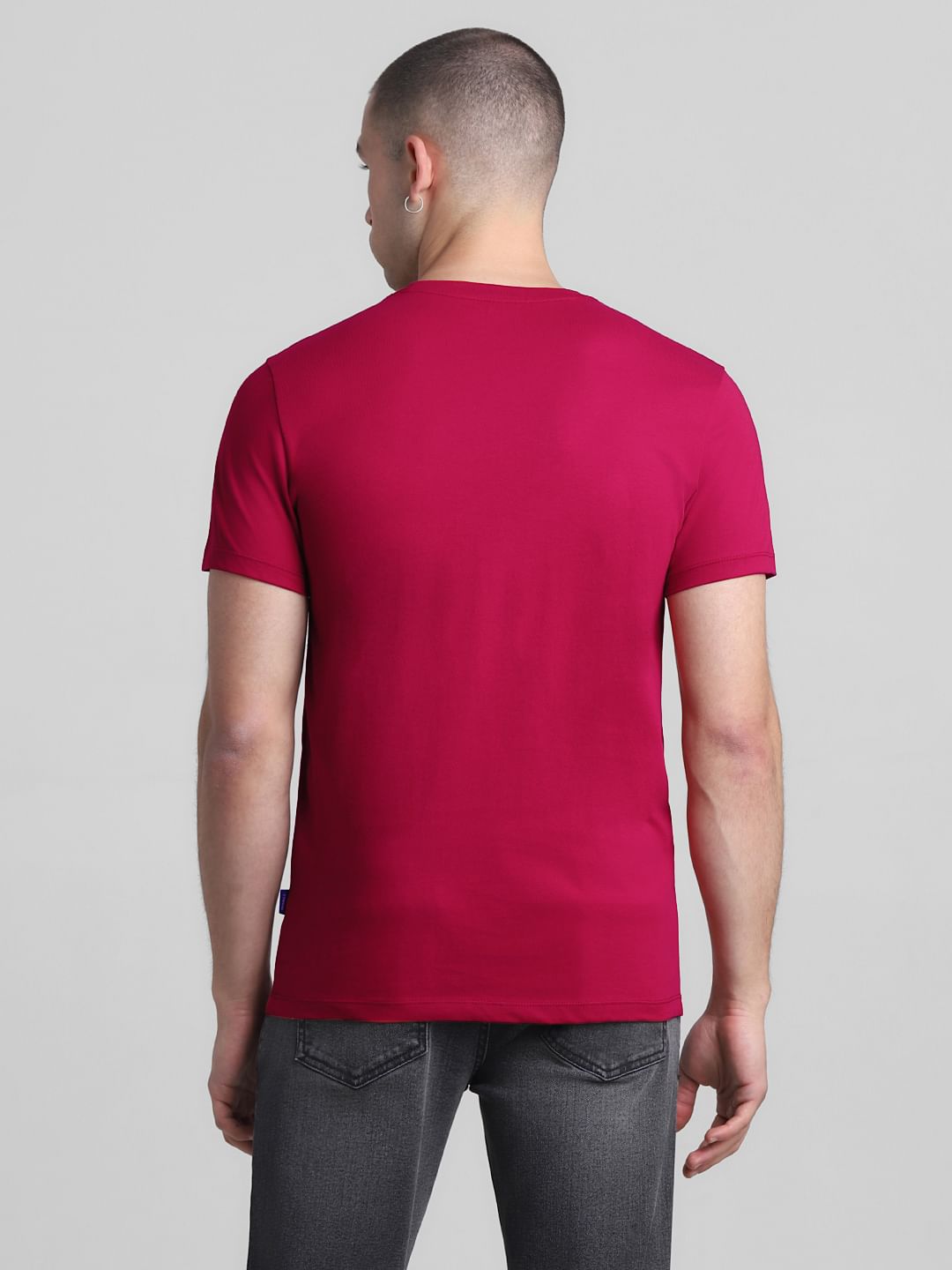 Red Logo Print Crew Neck T-shirt