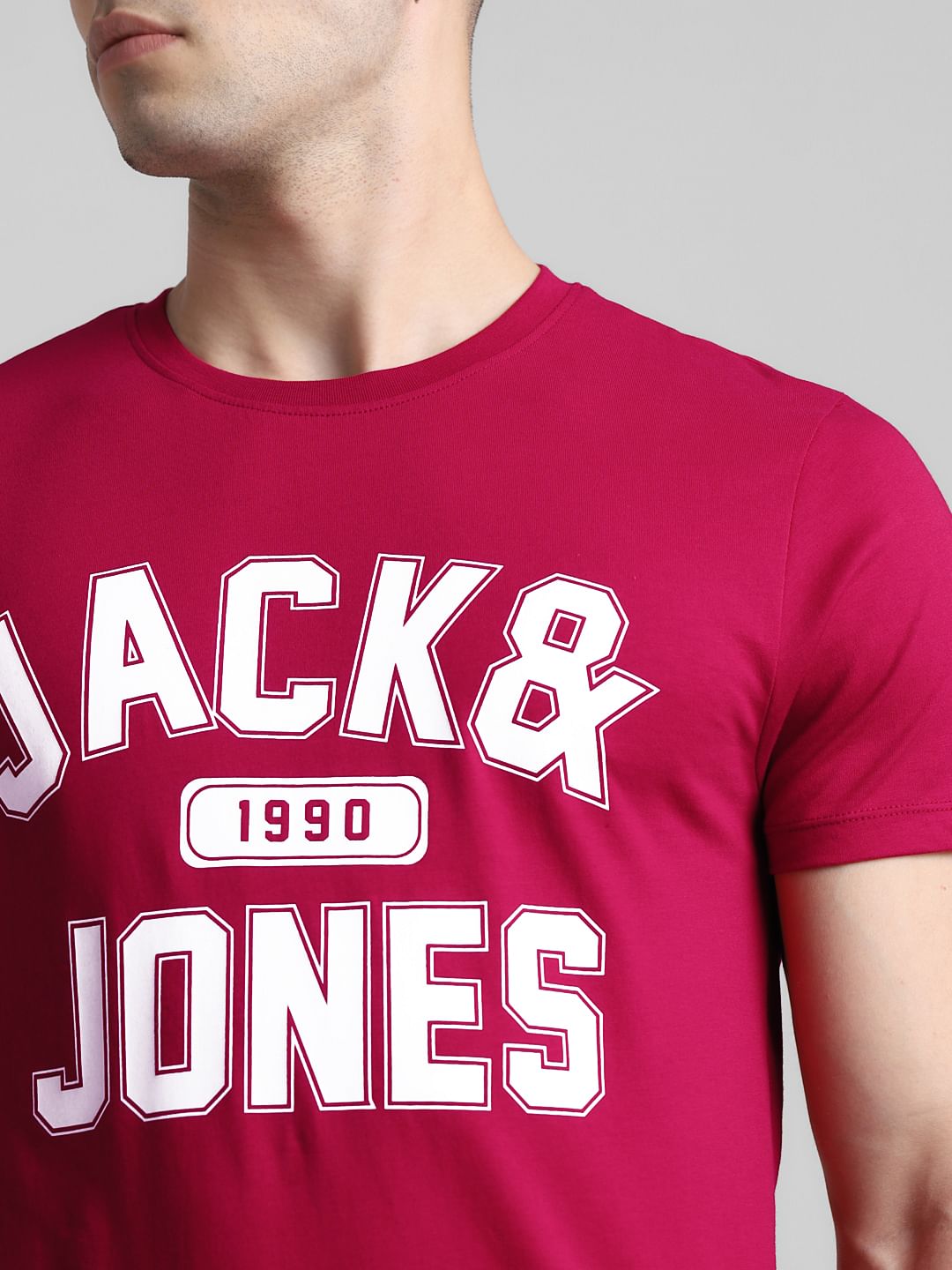 Red Logo Print Crew Neck T-shirt