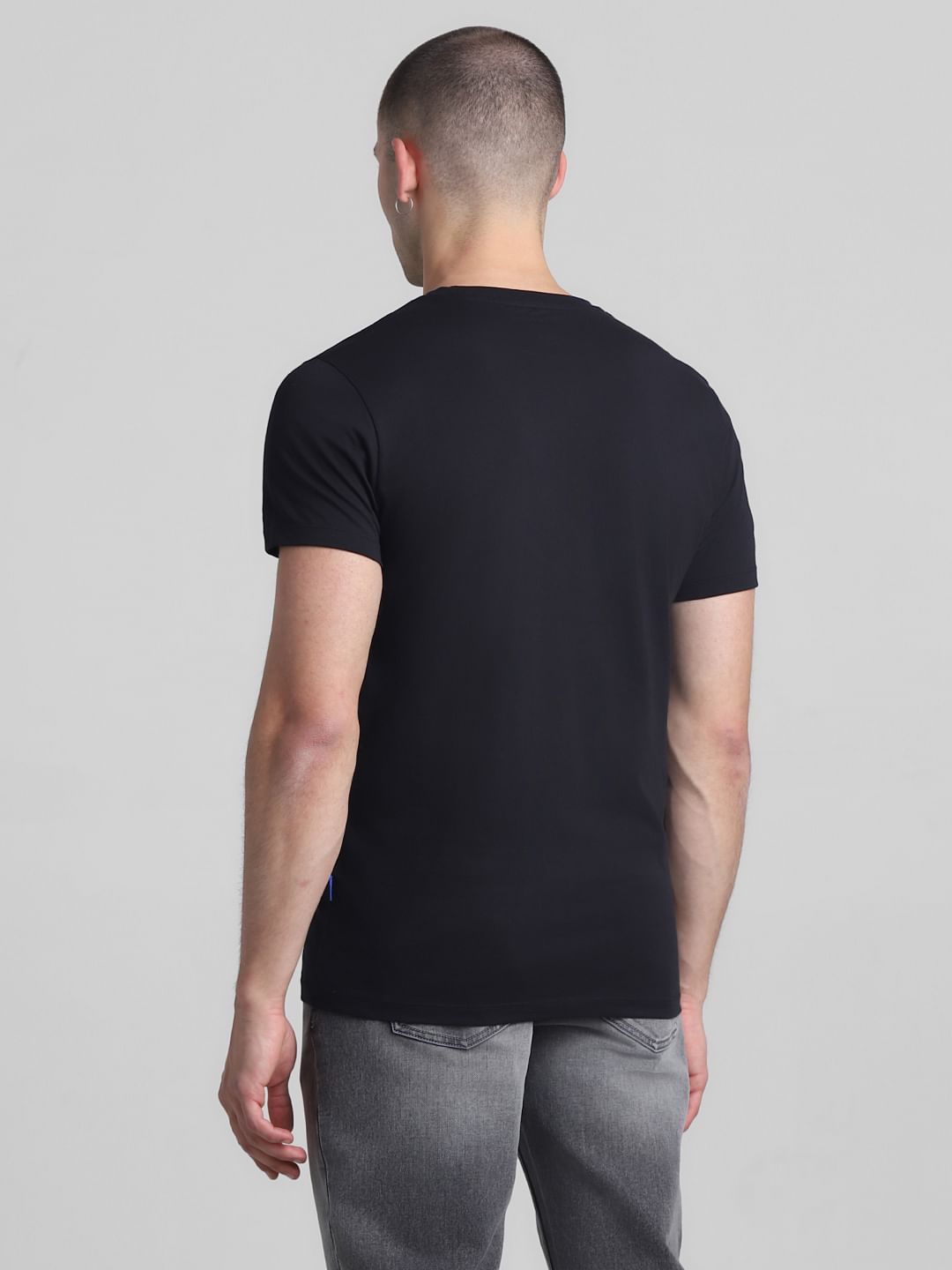 Black Logo Print Crew Neck T-shirt