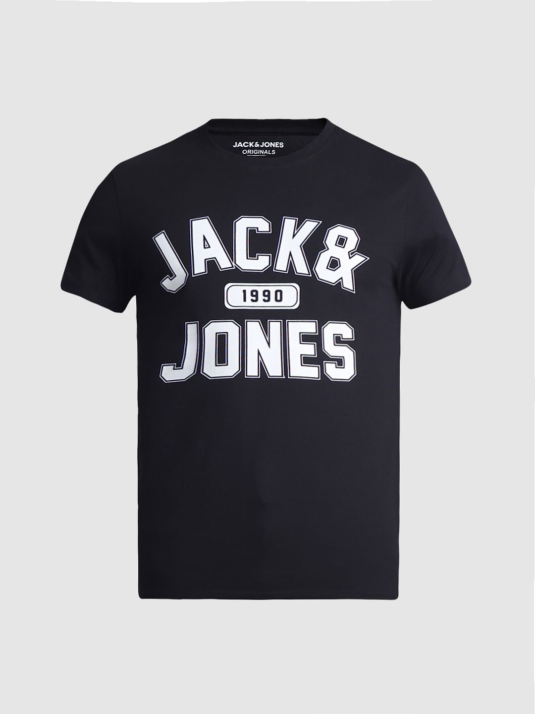 Black Logo Print Crew Neck T-shirt