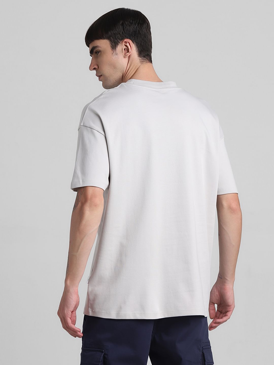 Light Grey Oversized Crew Neck T-shirt