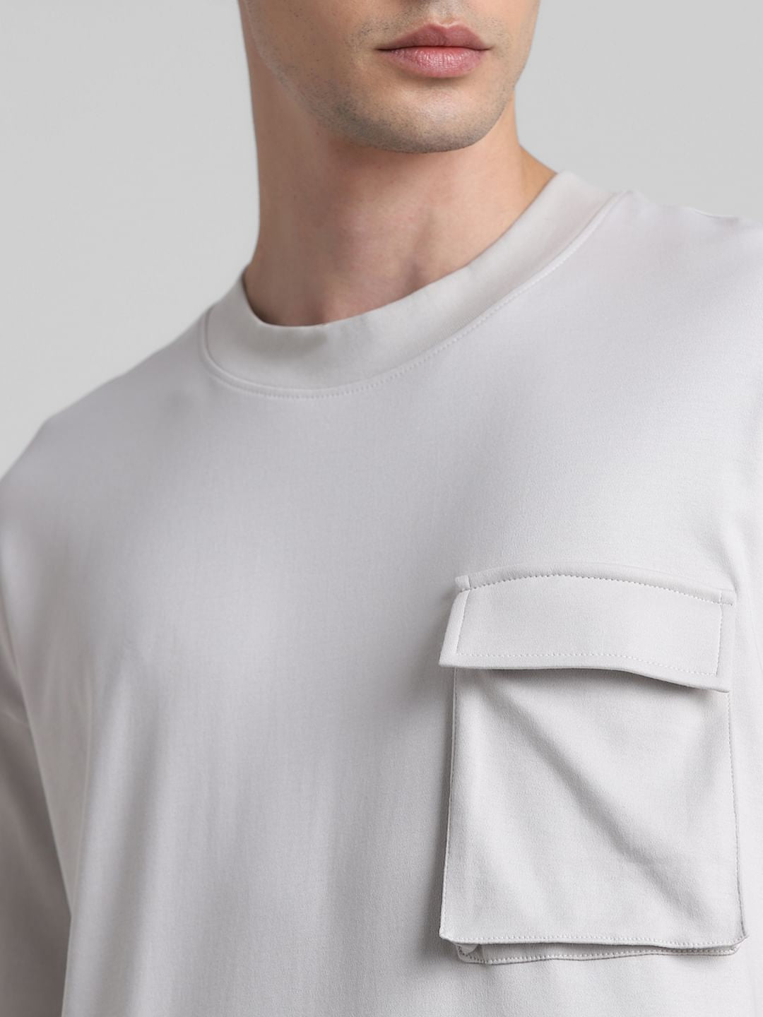 Light Grey Oversized Crew Neck T-shirt