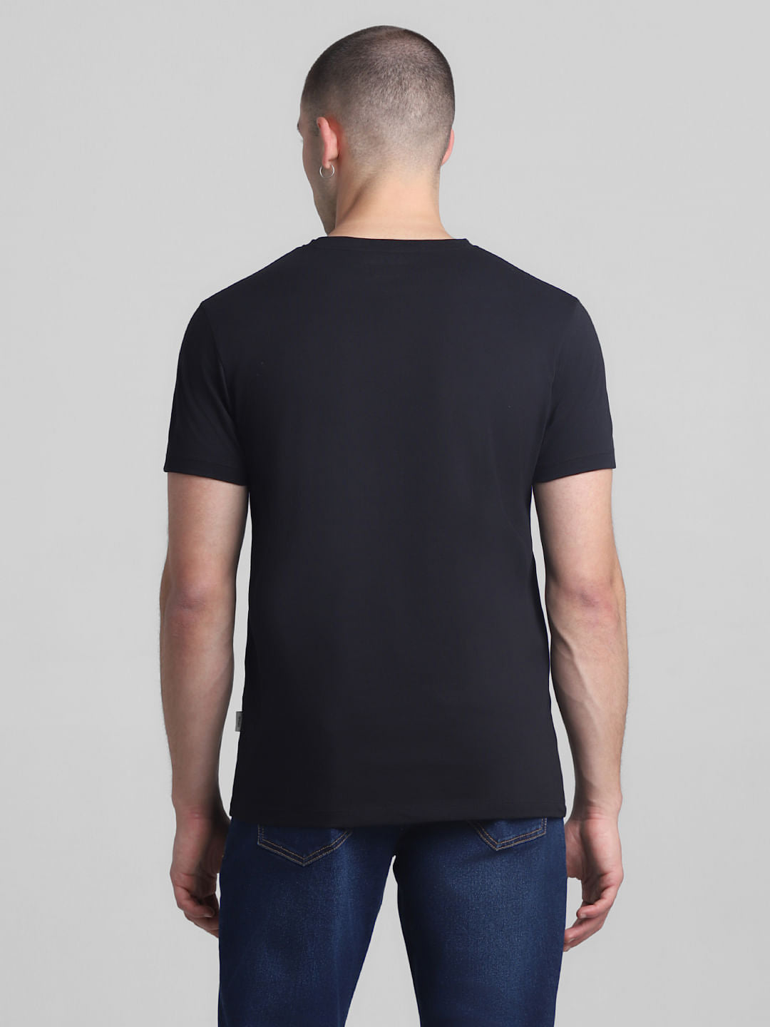 Black Logo Print Crew Neck T-shirt