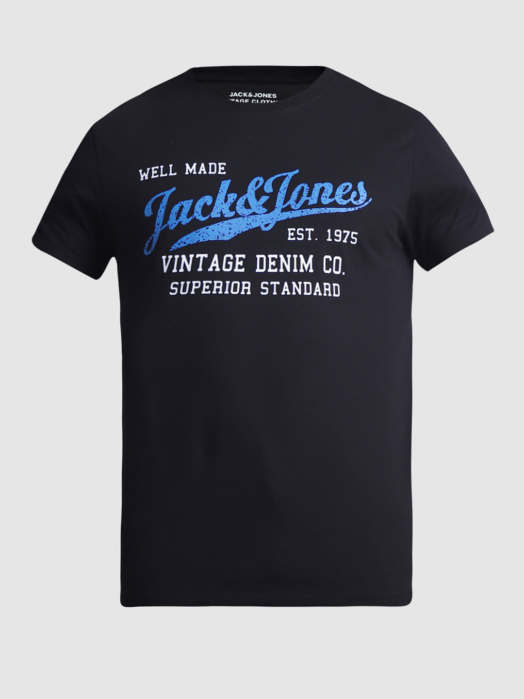 Black Logo Print Crew Neck T-shirt