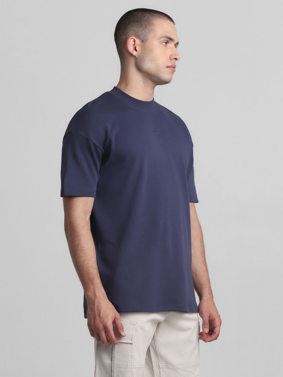 Blue Oversized Crew Neck T-shirt