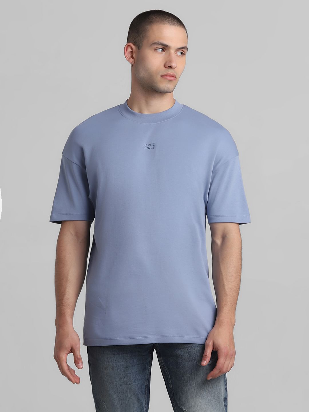 Blue Oversized Crew Neck T-shirt