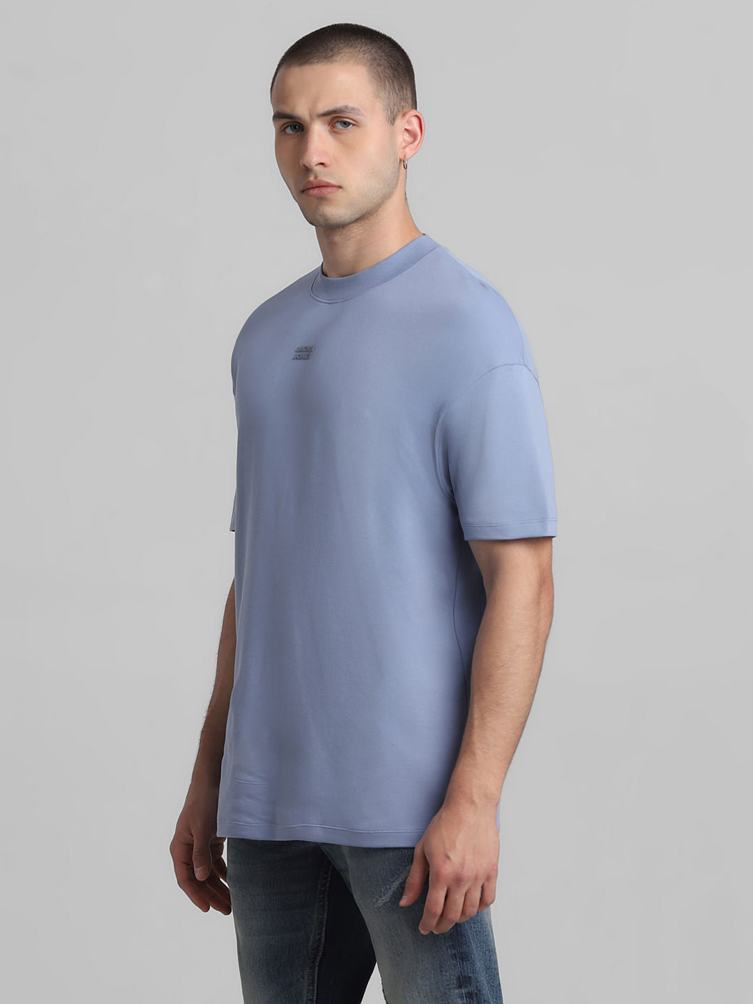 Blue Oversized Crew Neck T-shirt