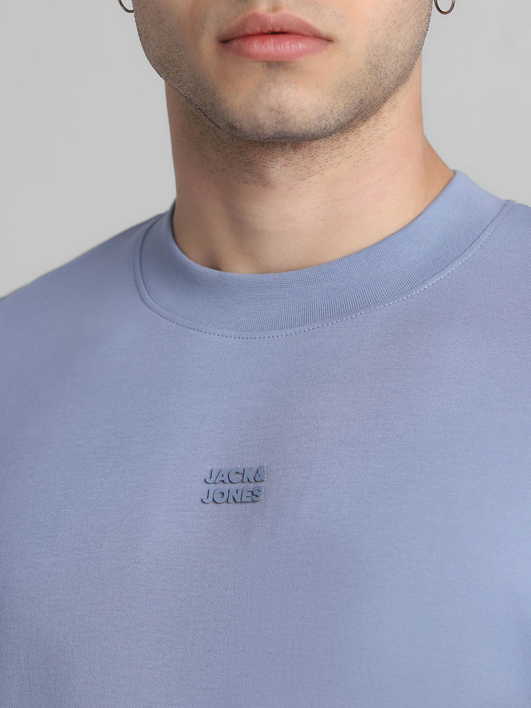 Blue Oversized Crew Neck T-shirt