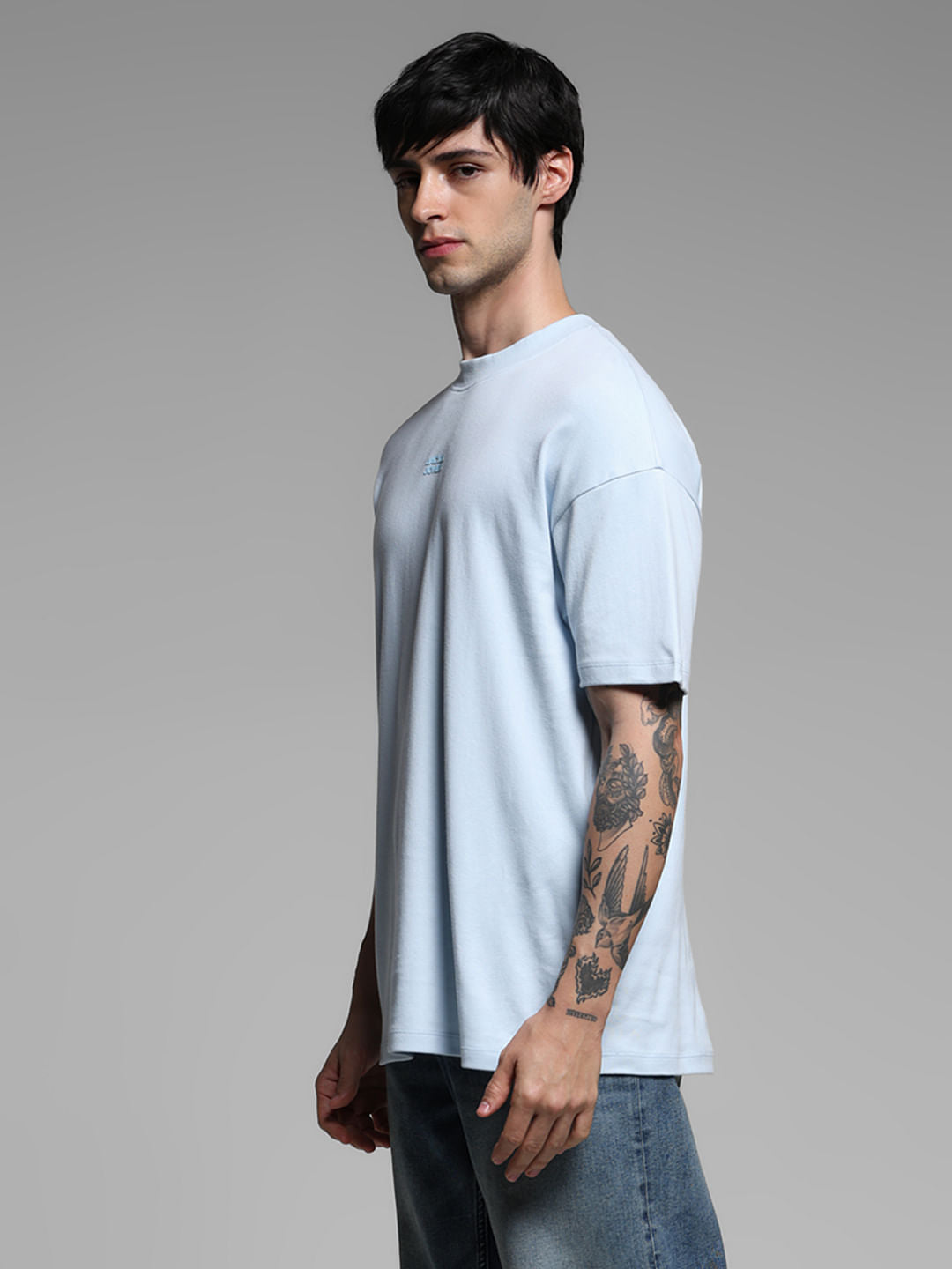 Light Blue Cotton Oversized T-shirt