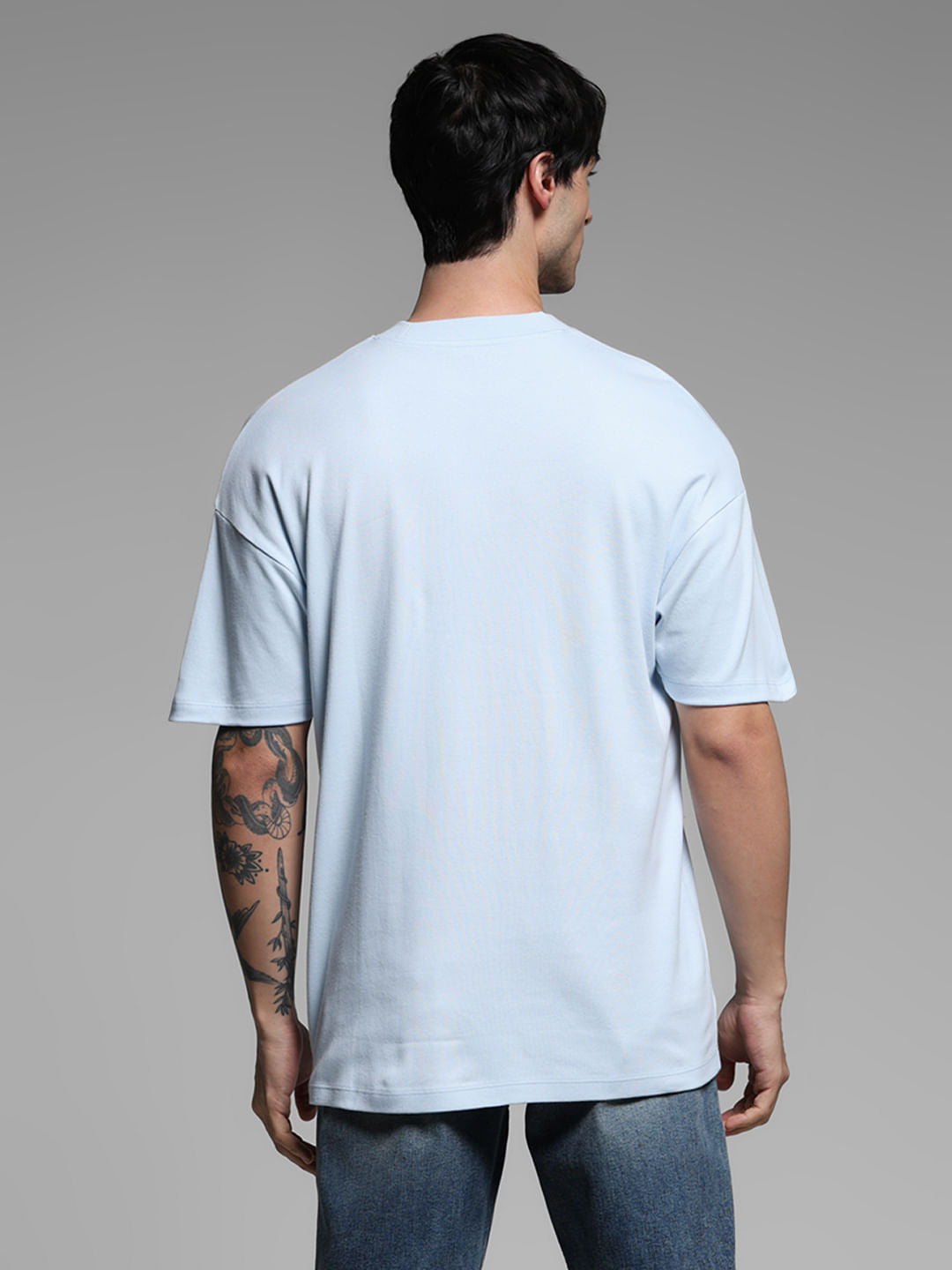 Light Blue Cotton Oversized T-shirt