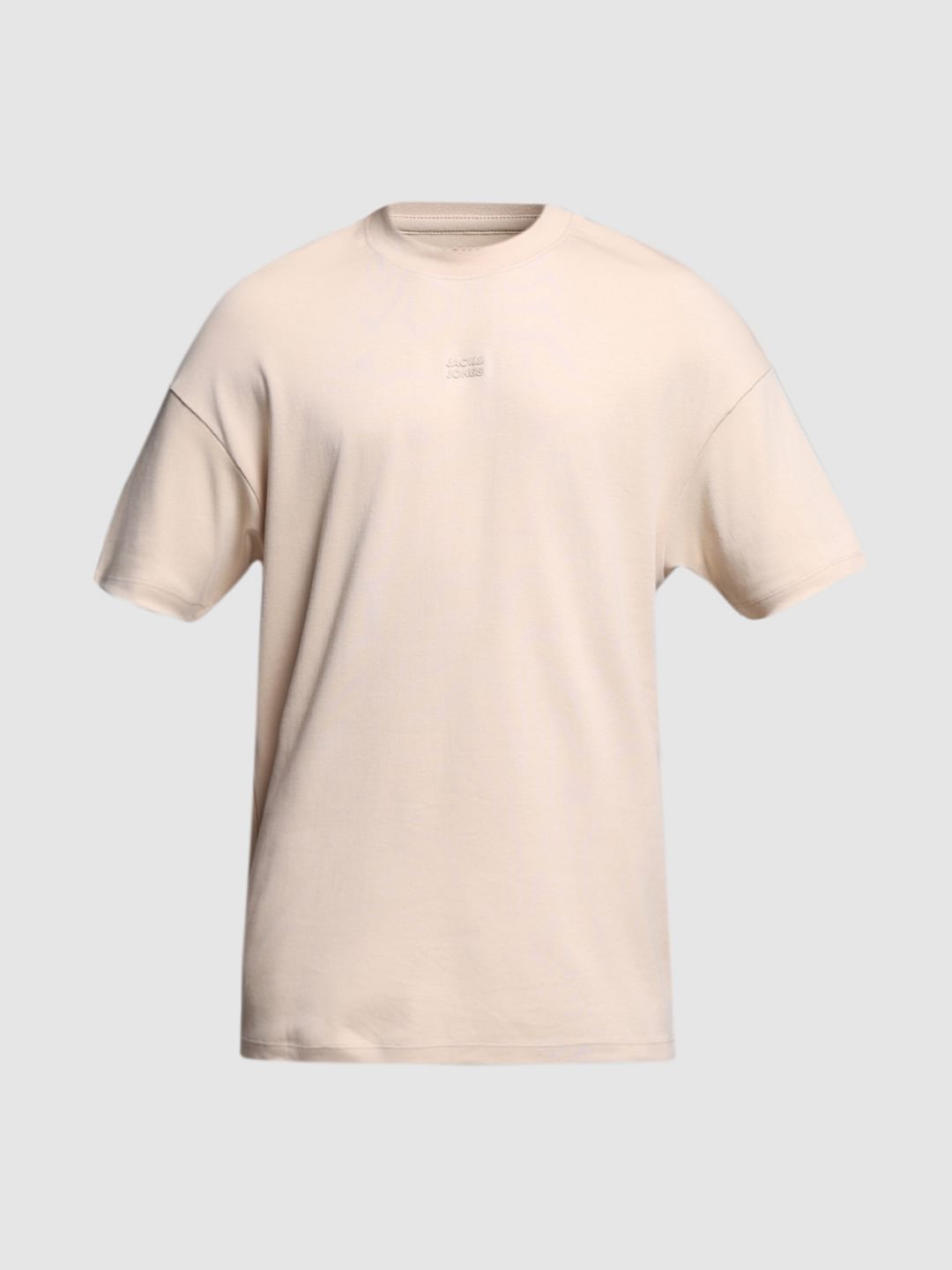 Beige Cotton Oversized T-shirt