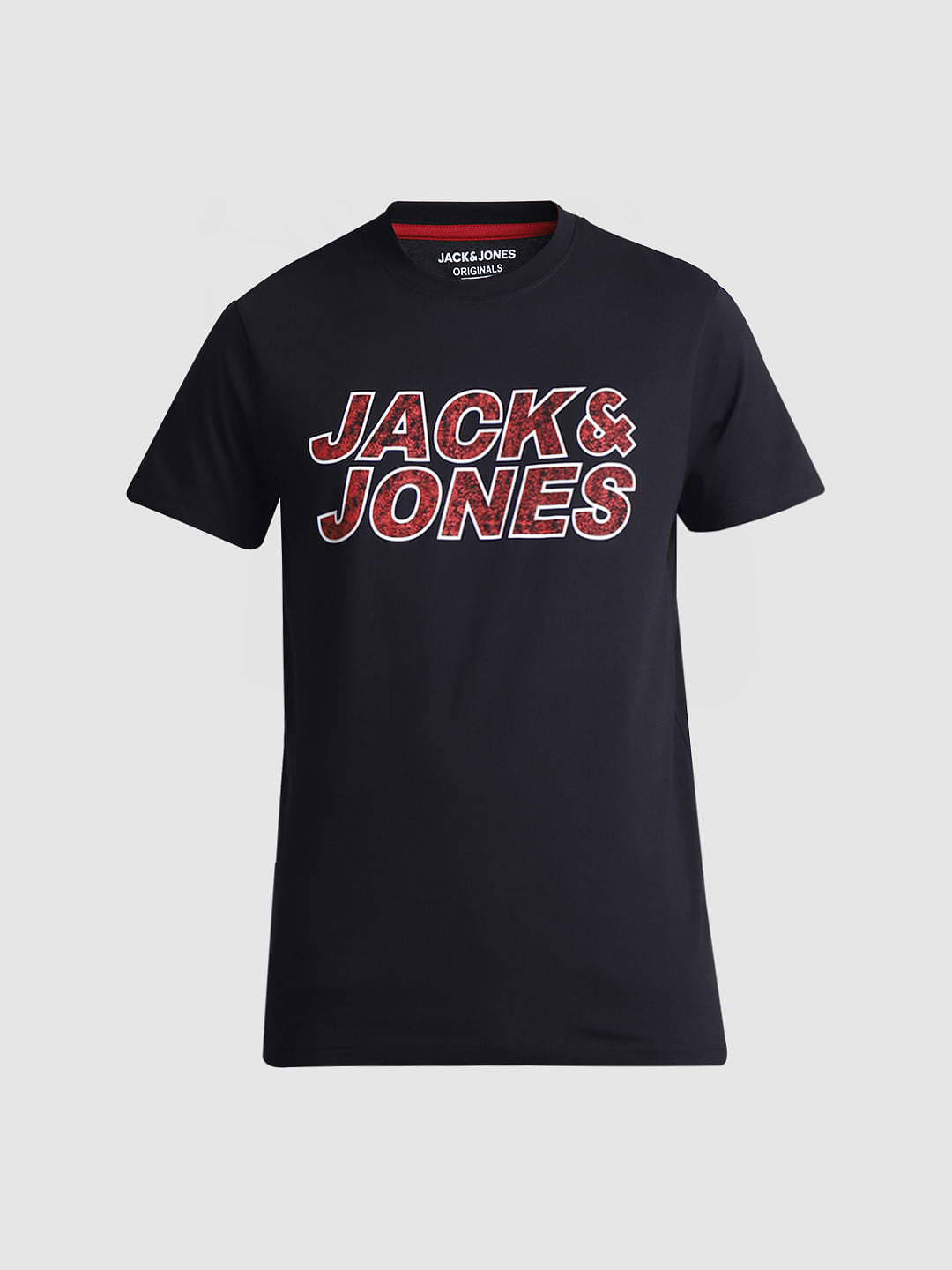 Black Logo Print Crew Neck T-shirt