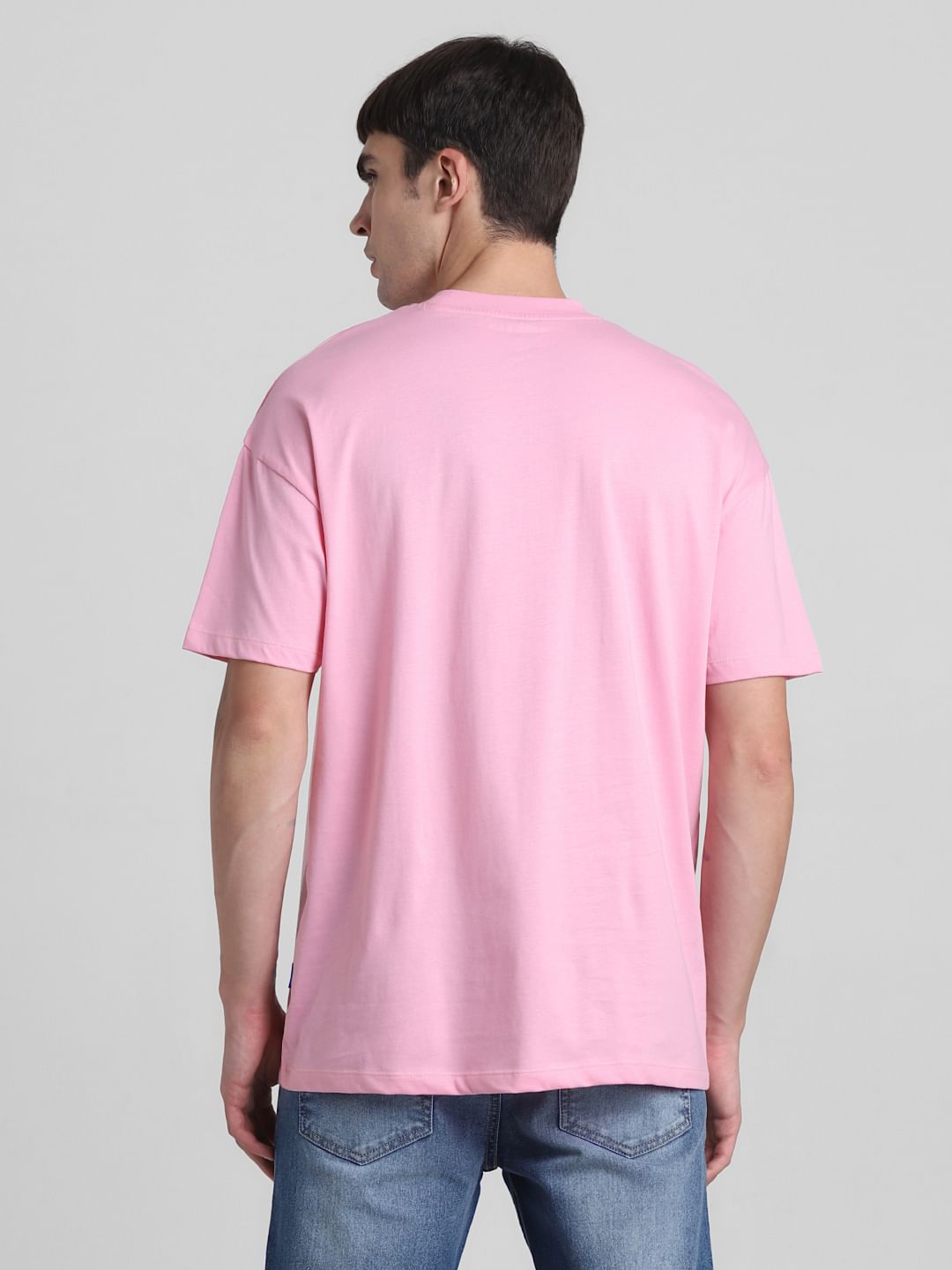 Pink Graphic Print Oversized T-shirt