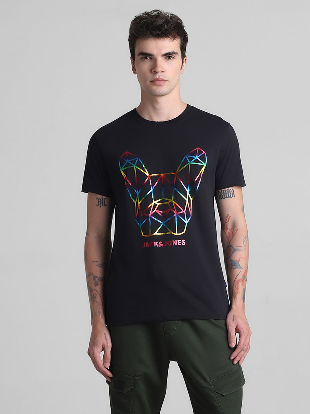 Black Graphic Print T-shirt