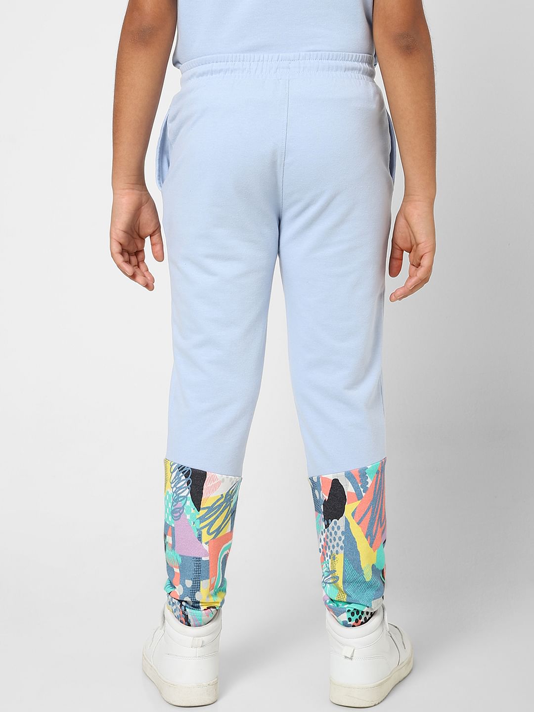Boys Blue Printed Co-ord Sweatpants