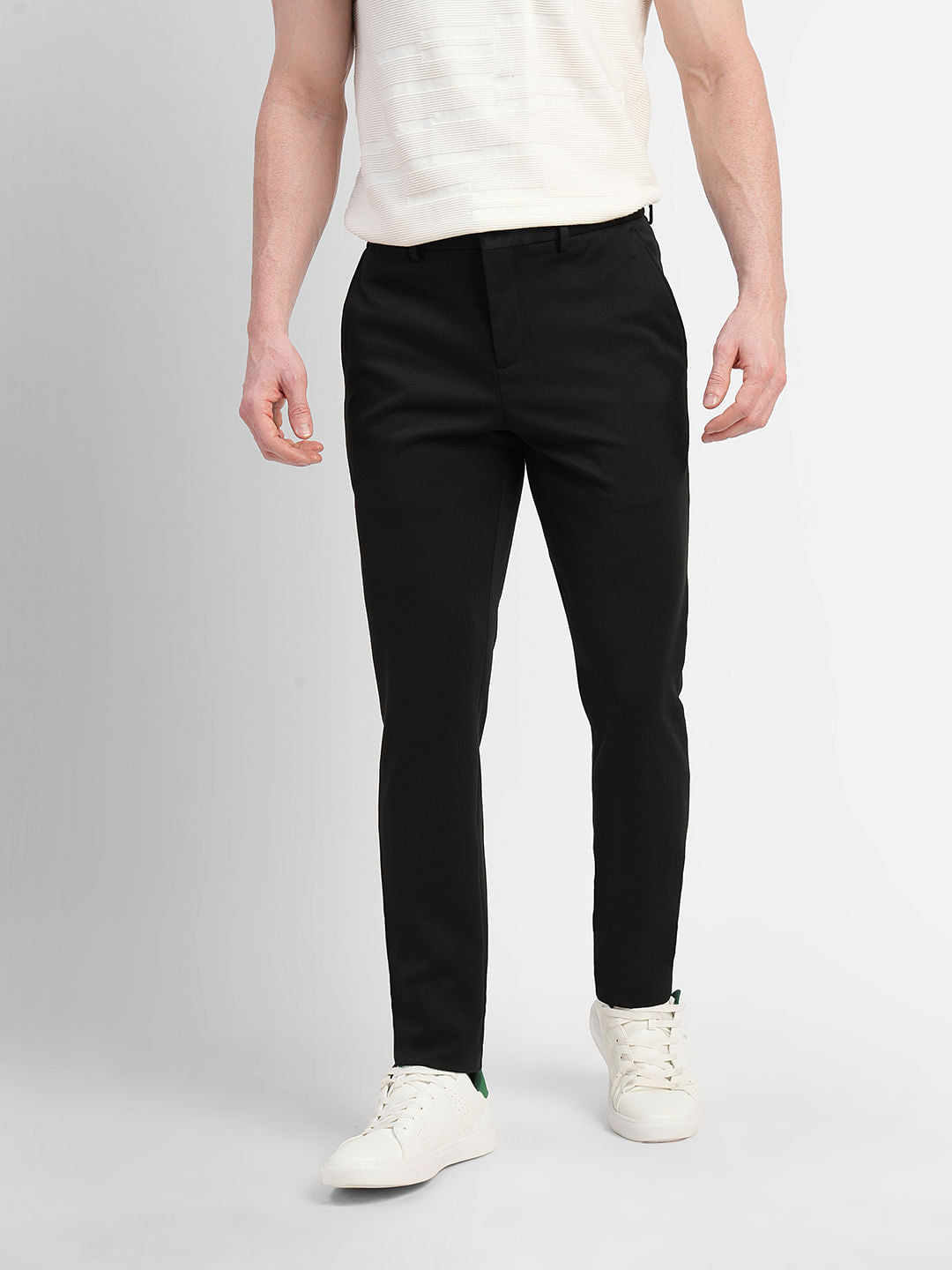Black Mid Rise Trousers