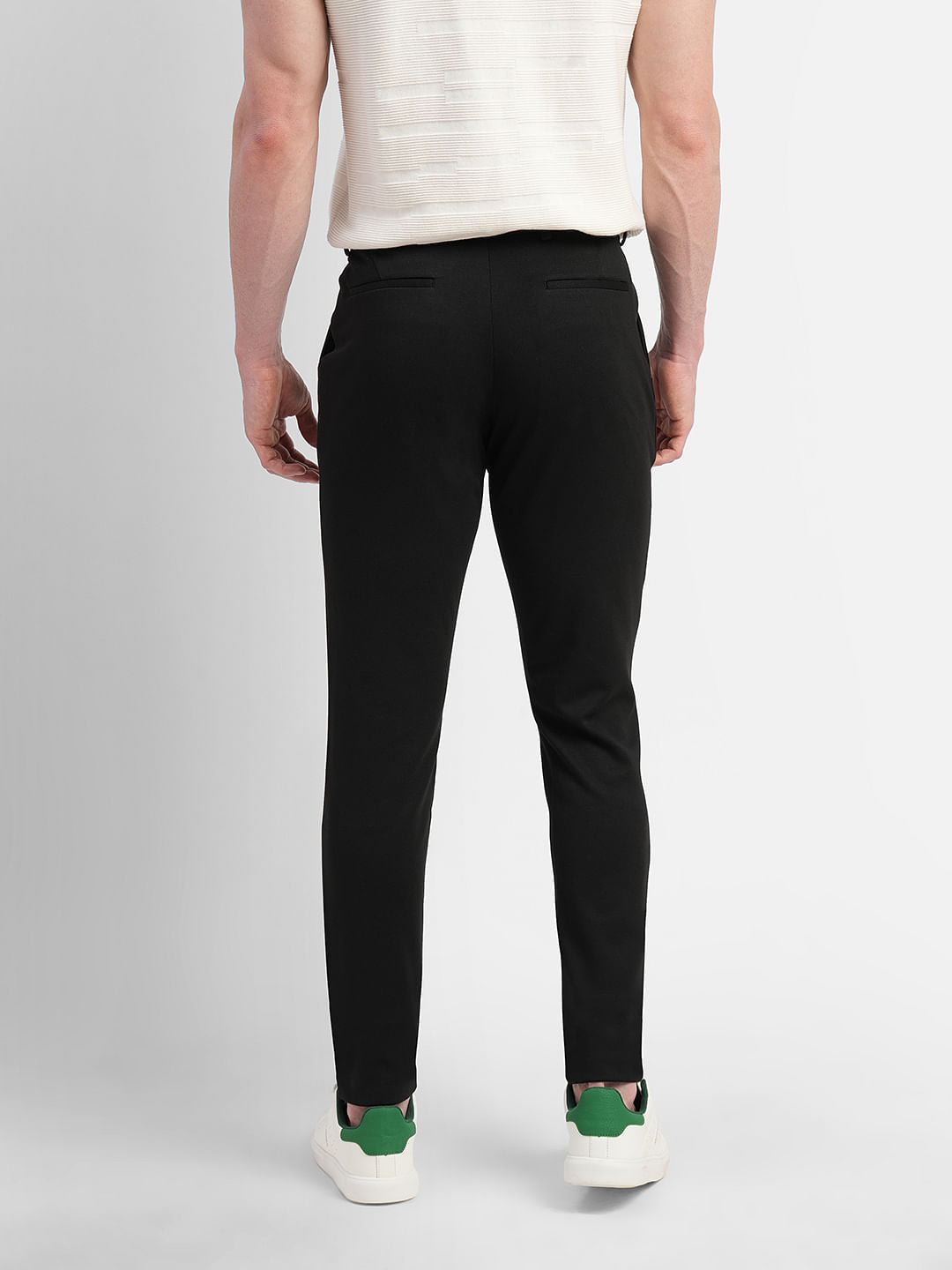 Black Mid Rise Trousers
