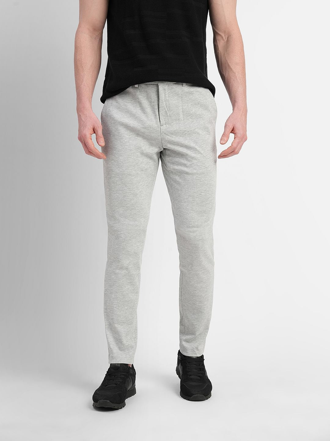 Grey Mid Rise Trousers
