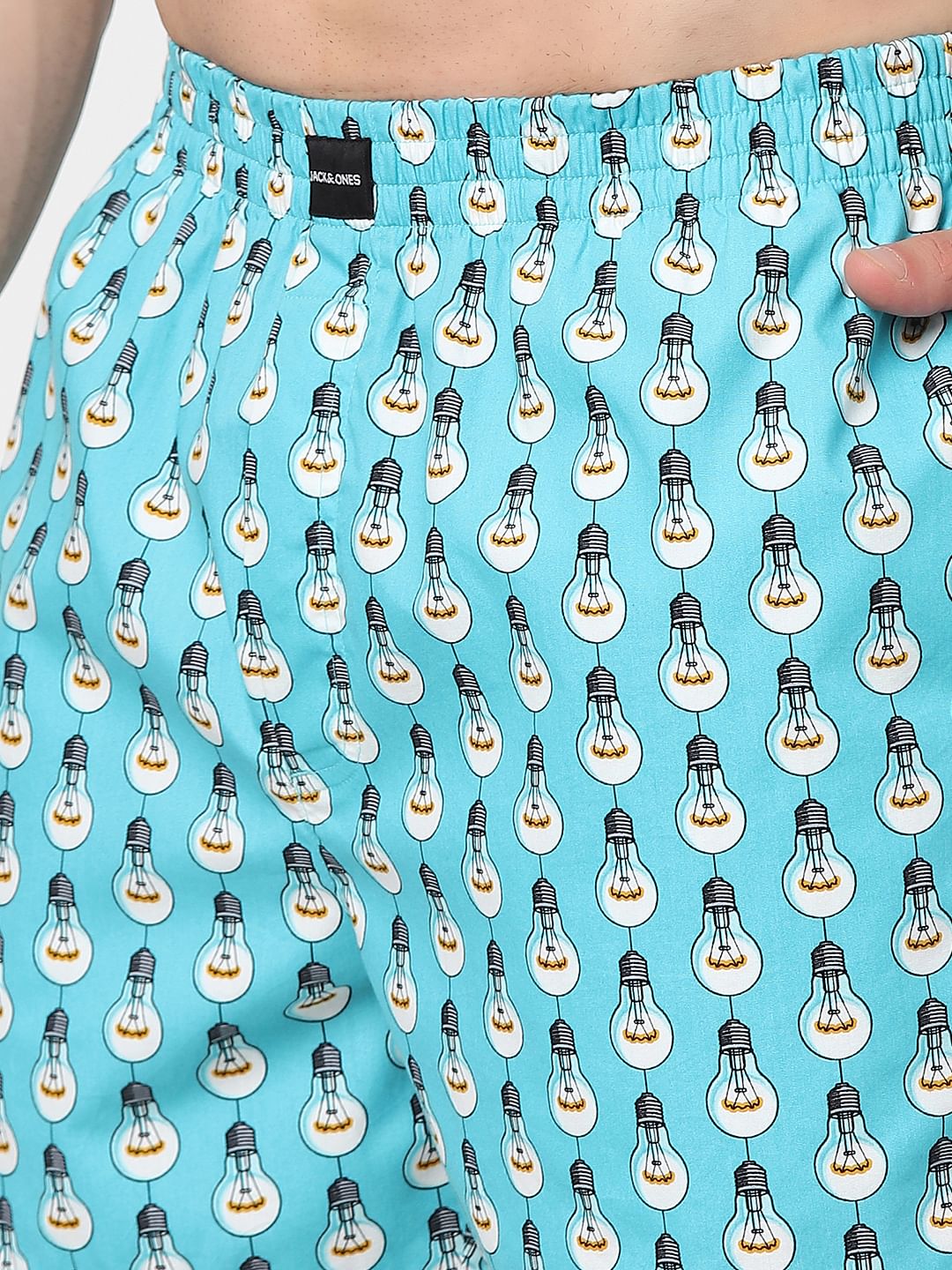 Blue Graphic Print Boxers