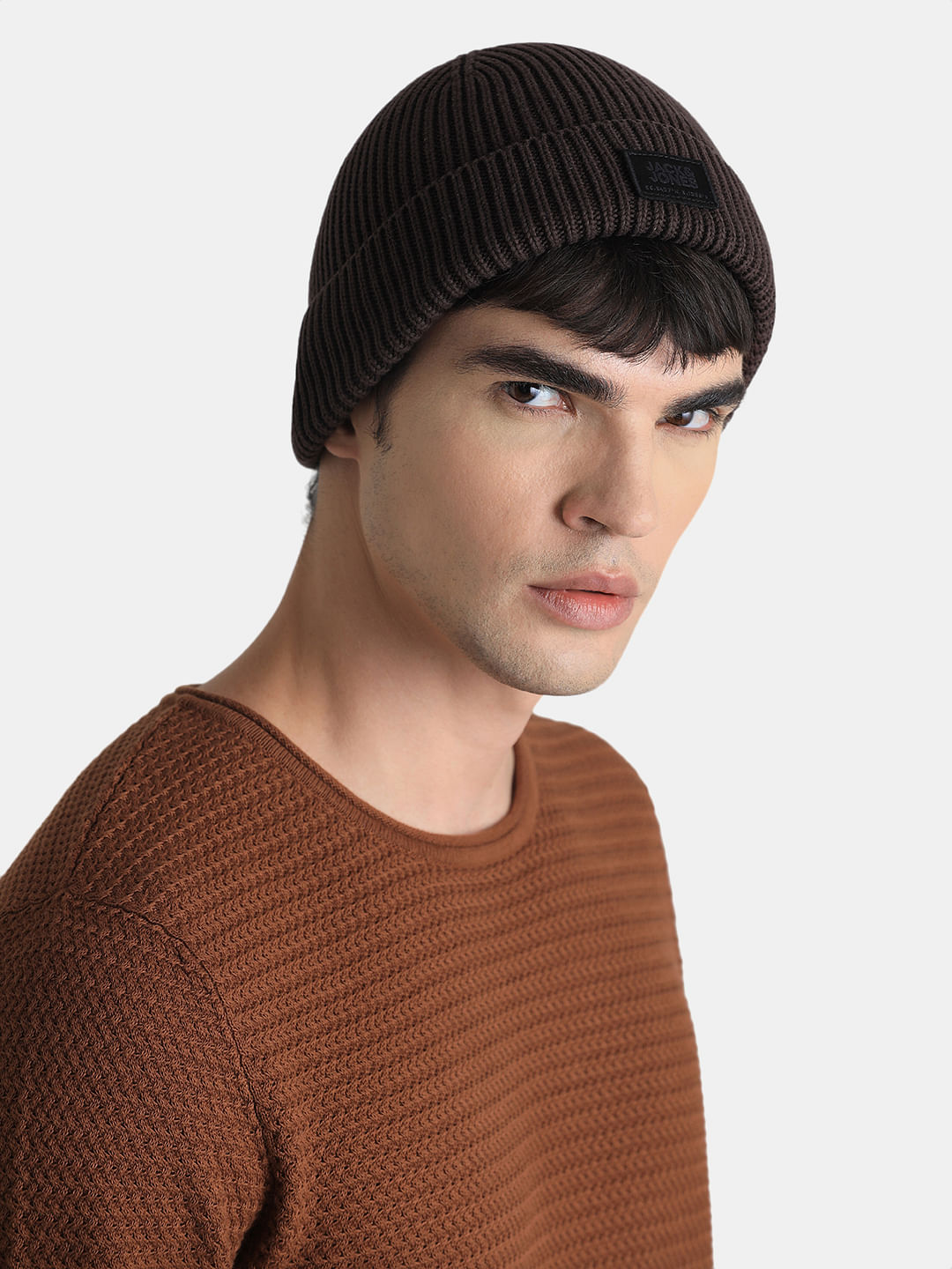 Brown Organic Cotton Short Beanie