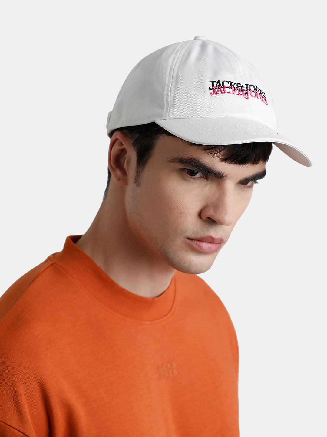 White Logo Printed Cap