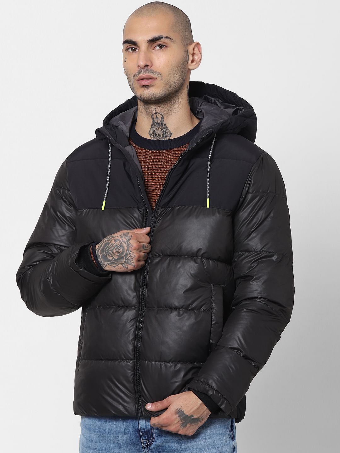 Black Hooded Puffer Jacket