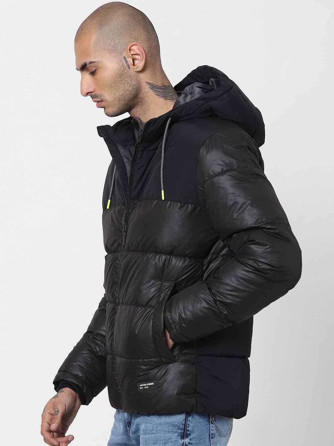 Black Hooded Puffer Jacket