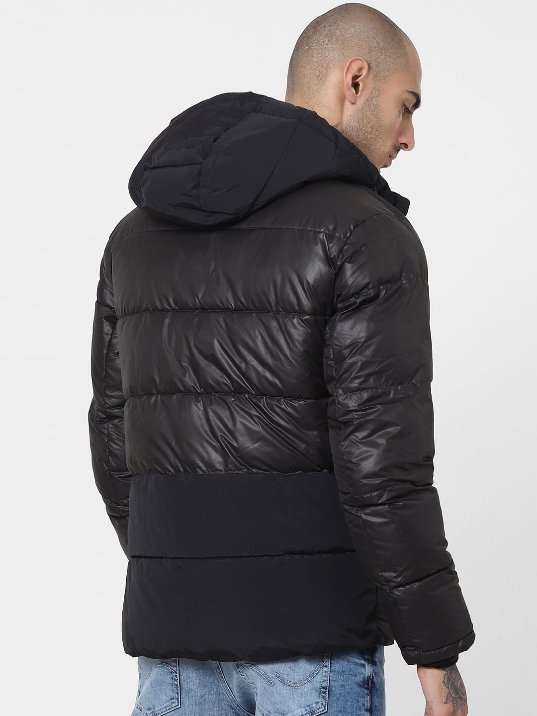 Black Hooded Puffer Jacket
