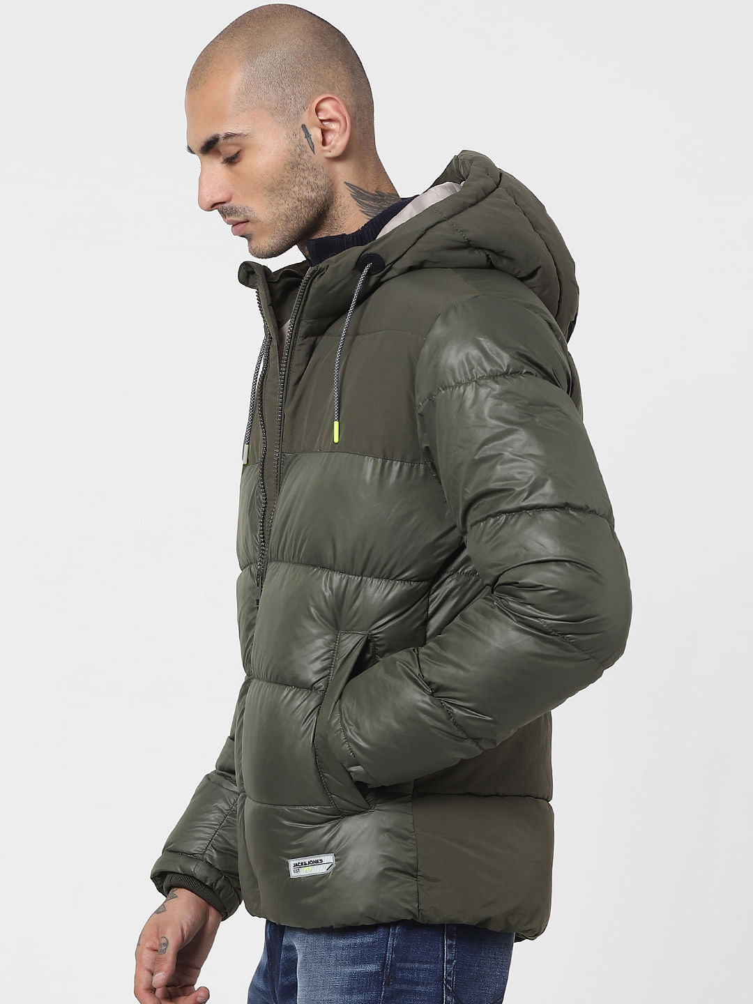 Green Hooded Puffer Jacket