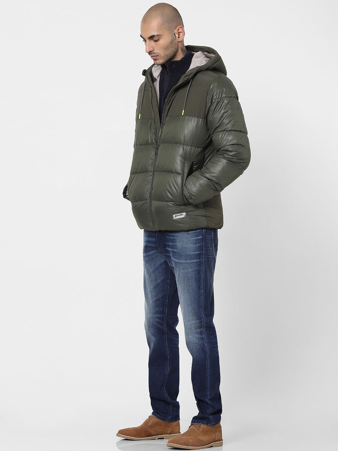 Green Hooded Puffer Jacket