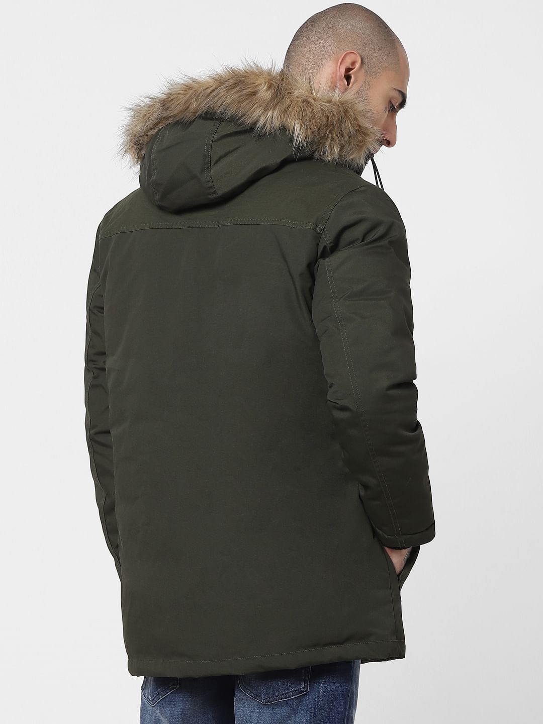Green Hooded Parka Jacket
