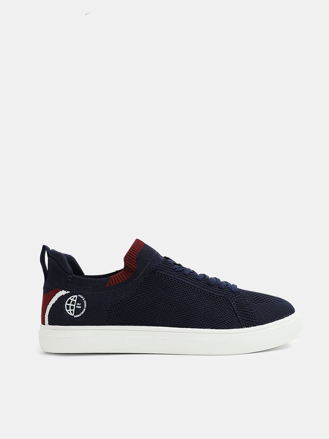 Navy Blue Knit Sneakers