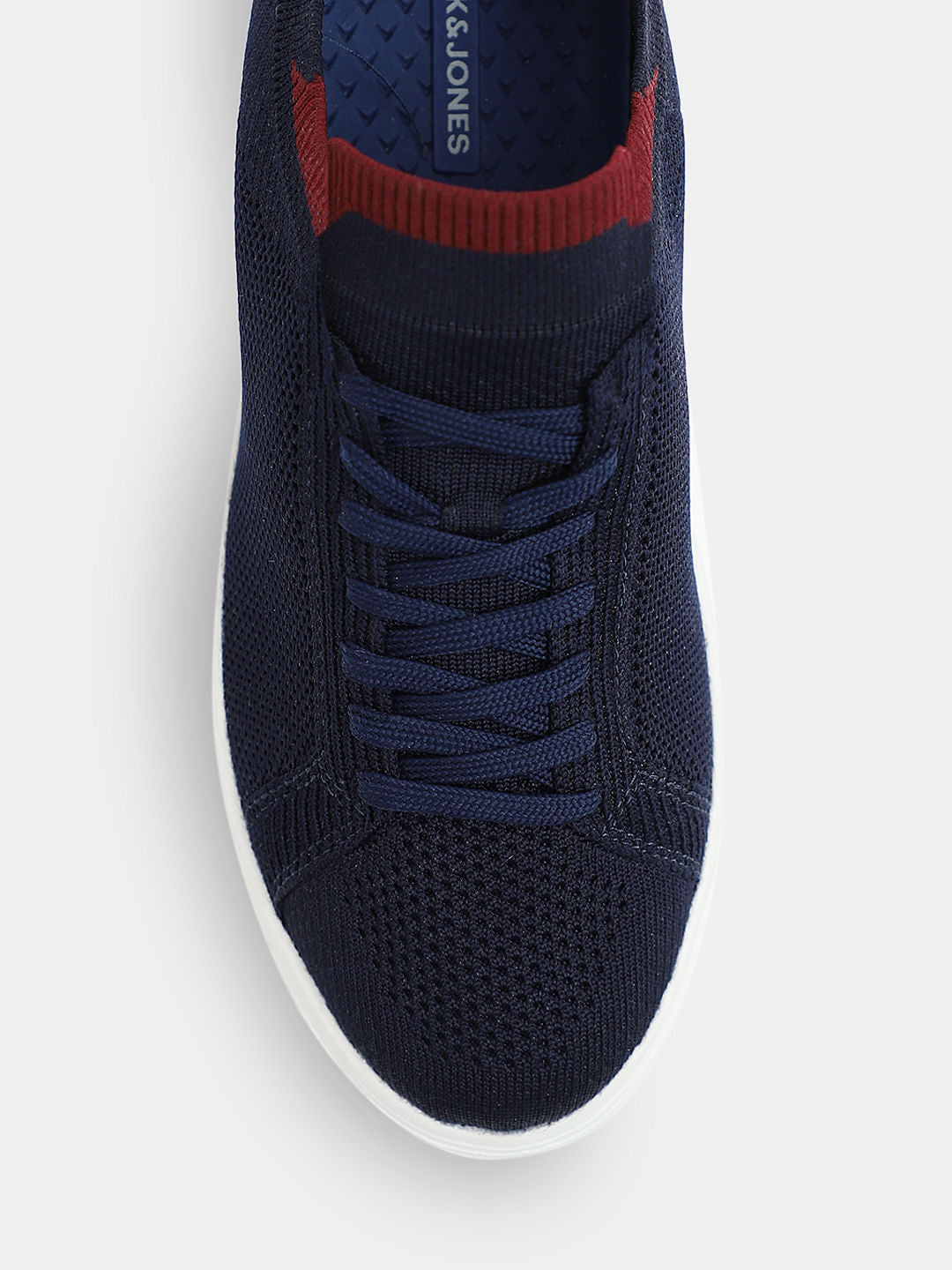 Navy Blue Knit Sneakers
