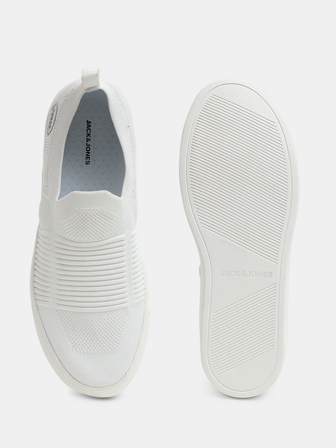 White Melange Slip-On Sneakers