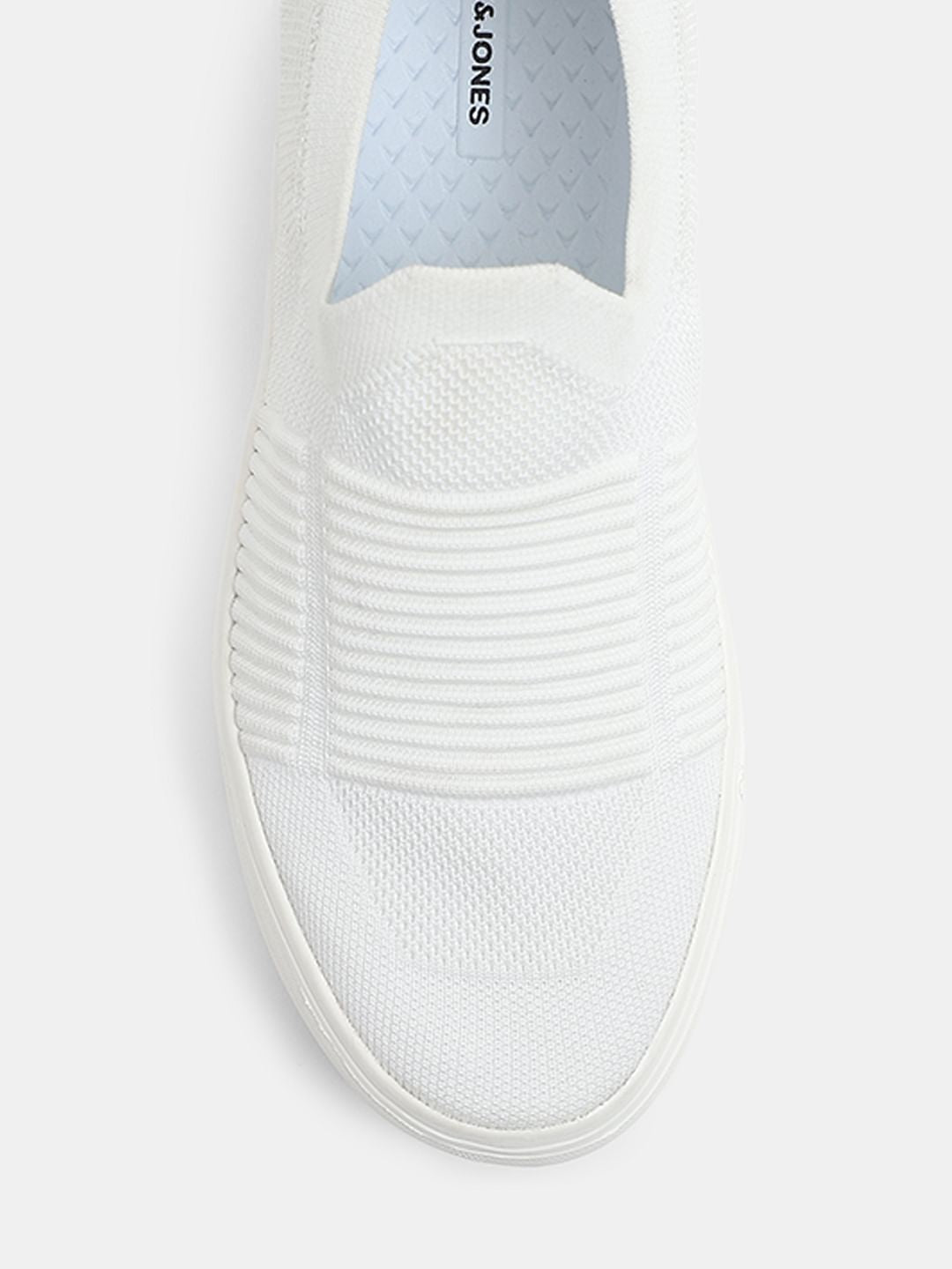 White Melange Slip-On Sneakers