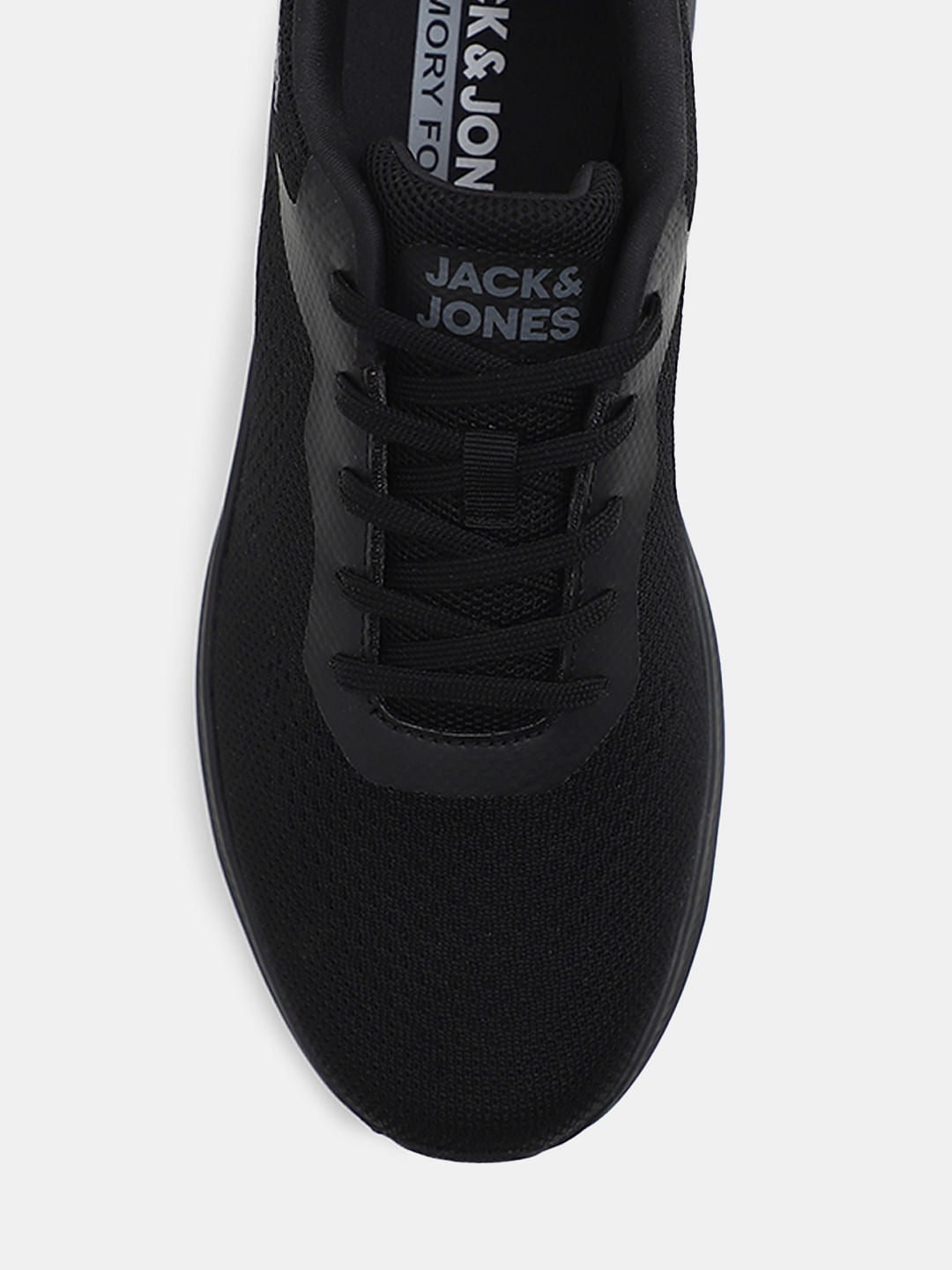 Black Knit Lace-Up Sneakers