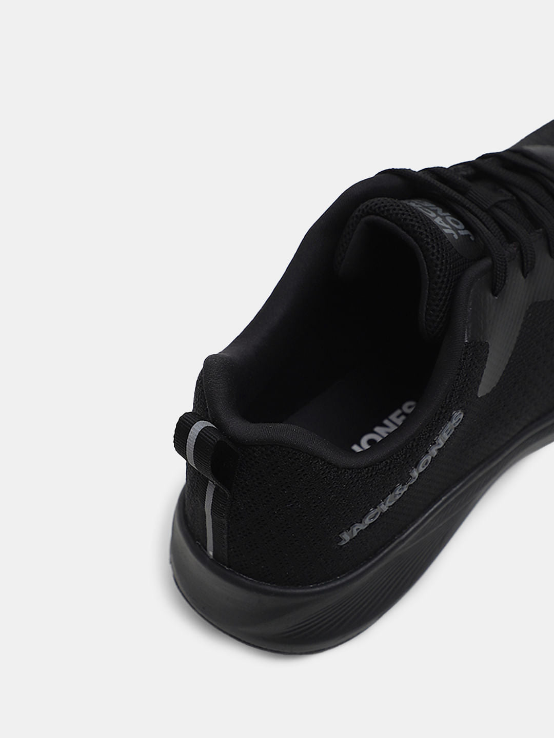 Black Knit Lace-Up Sneakers