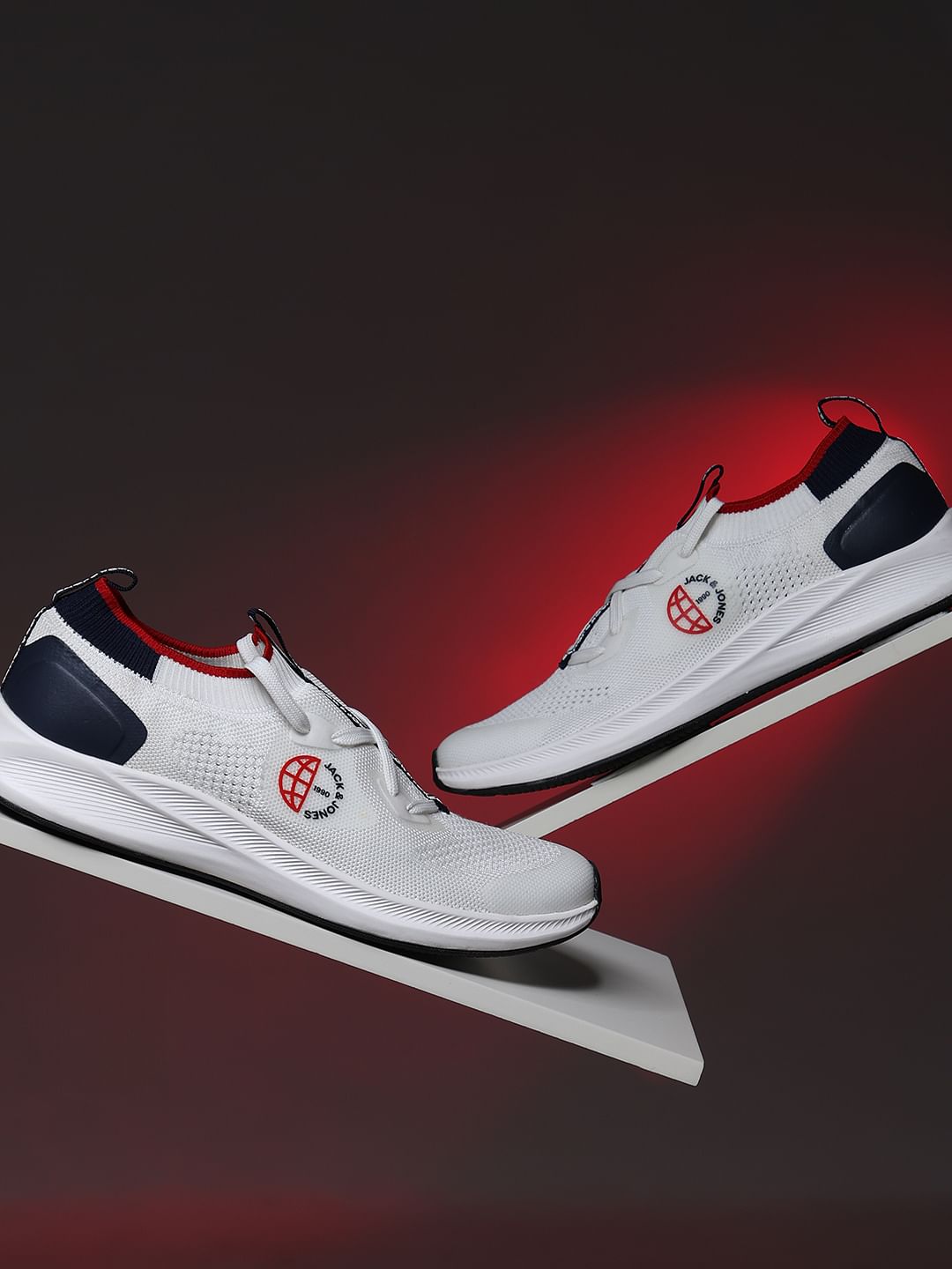 White Knit Slip-On Sneakers