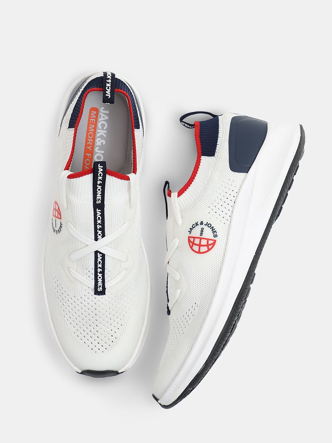 White Knit Slip-On Sneakers