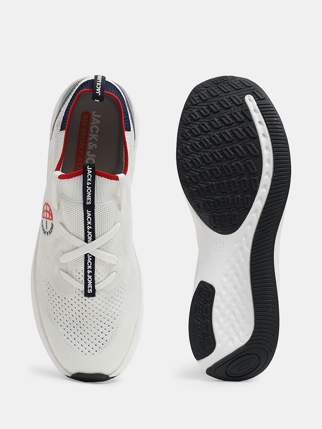 White Knit Slip-On Sneakers