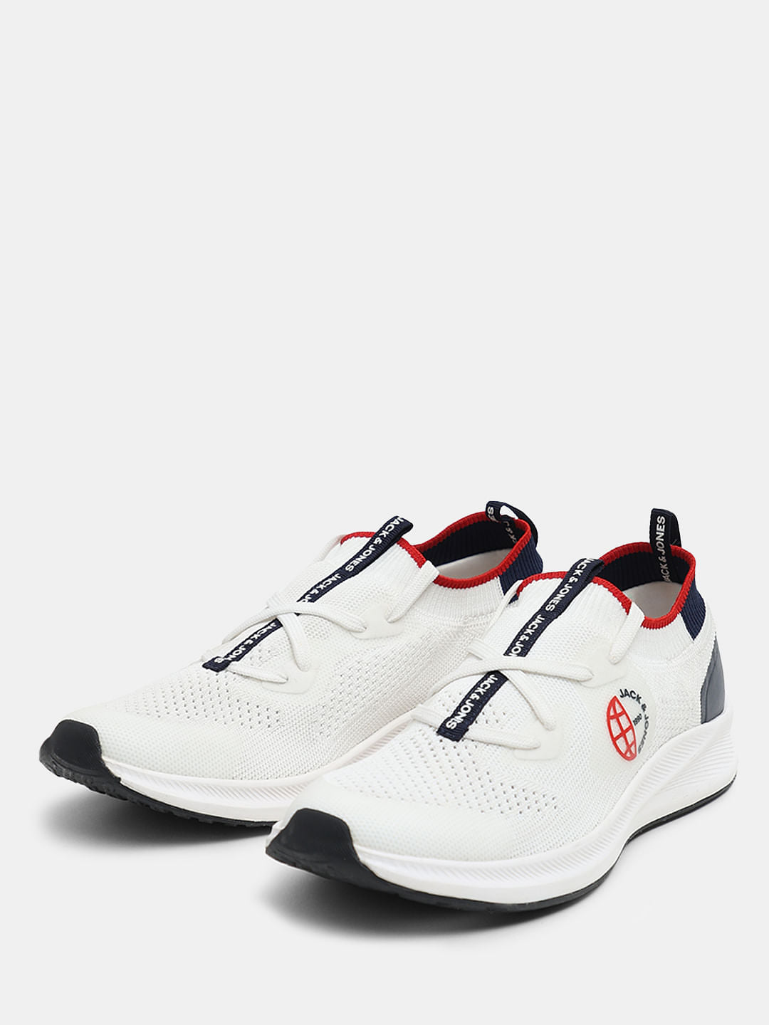 White Knit Slip-On Sneakers