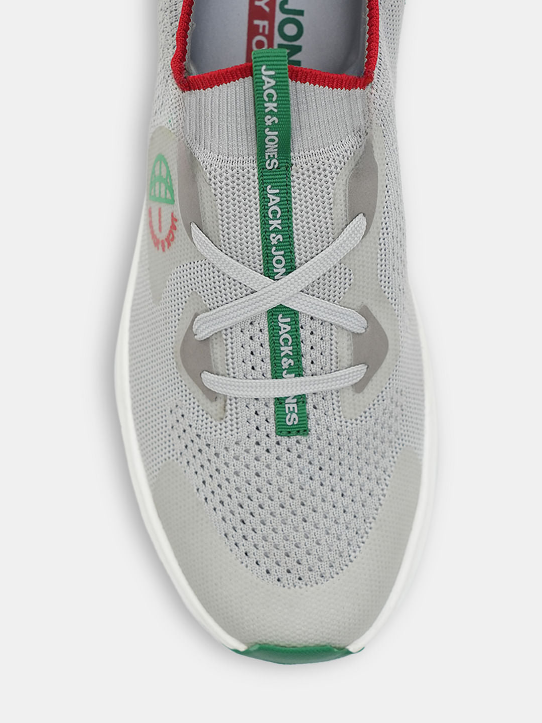 Grey Colourblocked Knit Sneakers