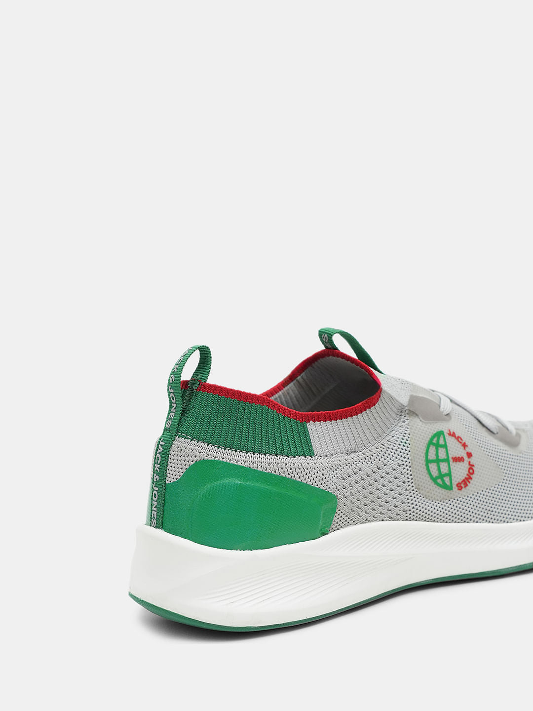 Grey Colourblocked Knit Sneakers