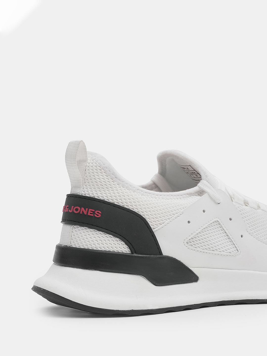 White Knit Lace-Up Sneakers