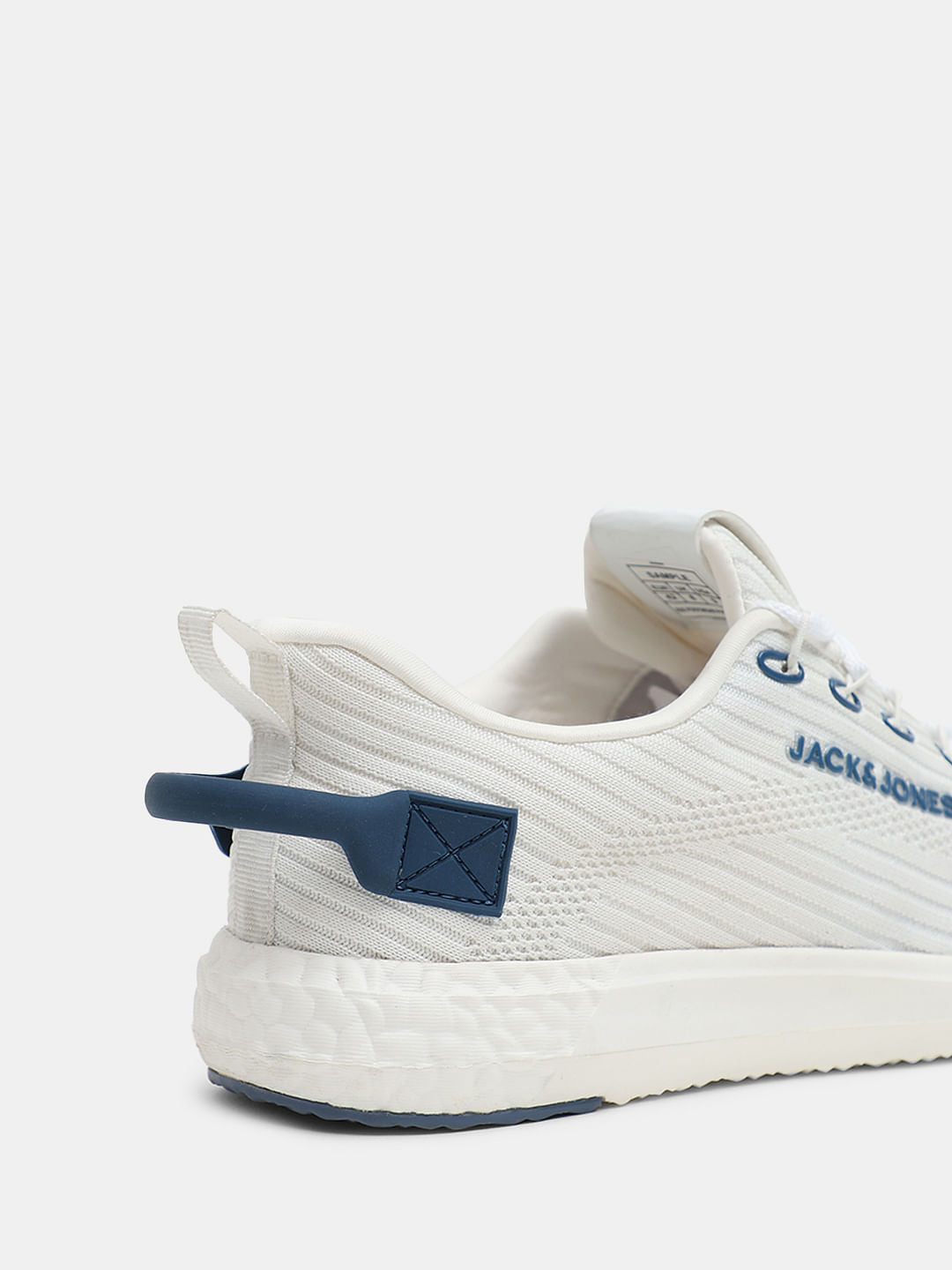 White Knit Lace-Up Sneakers