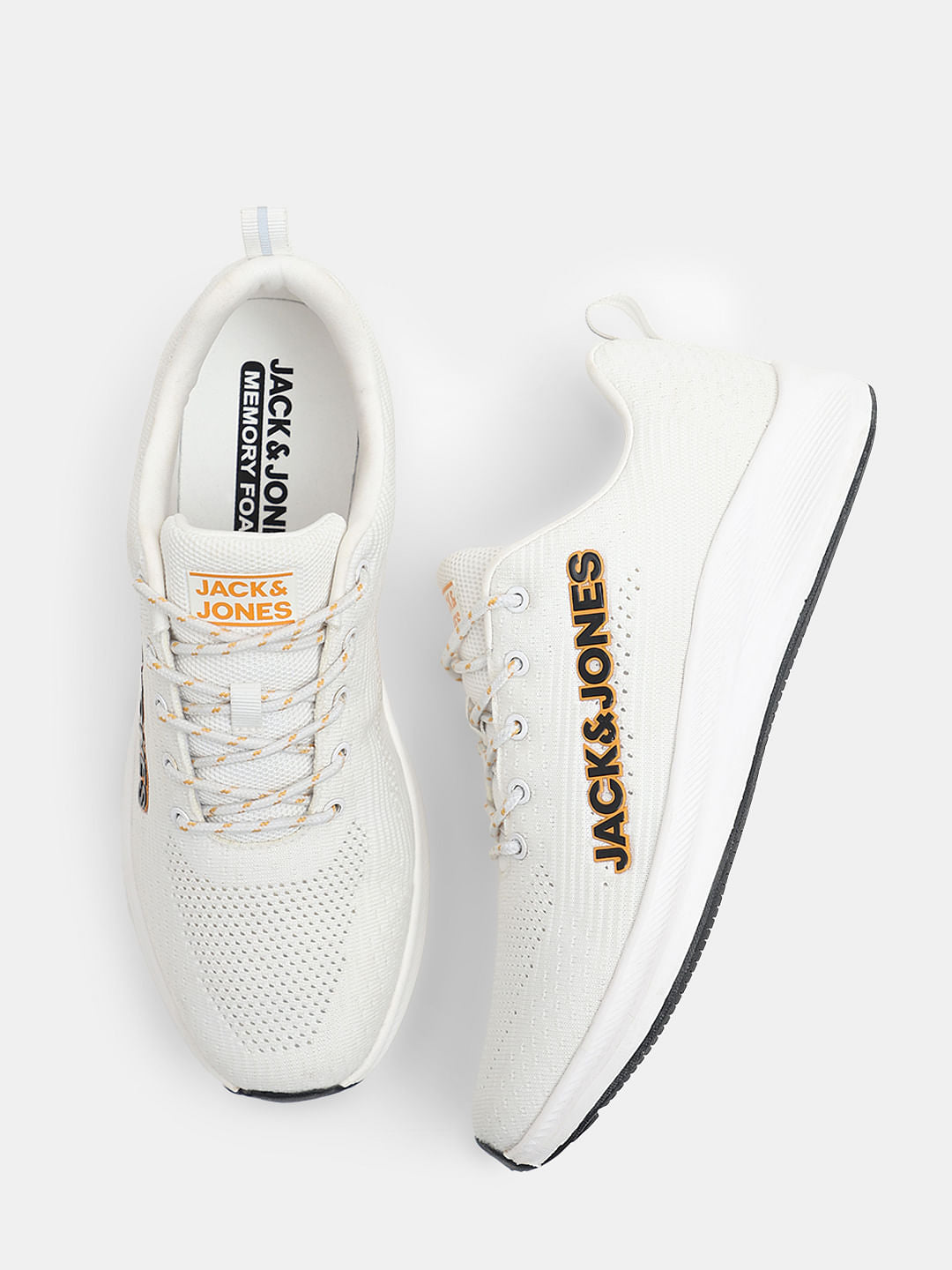 White Mesh Lace-Up Sneakers