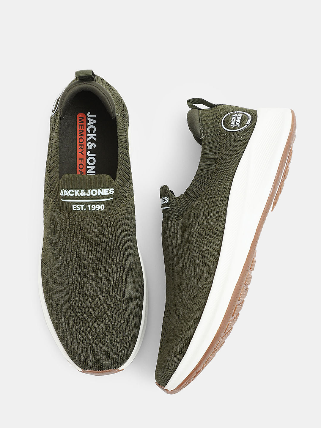 Olive Slip-On Sneakers