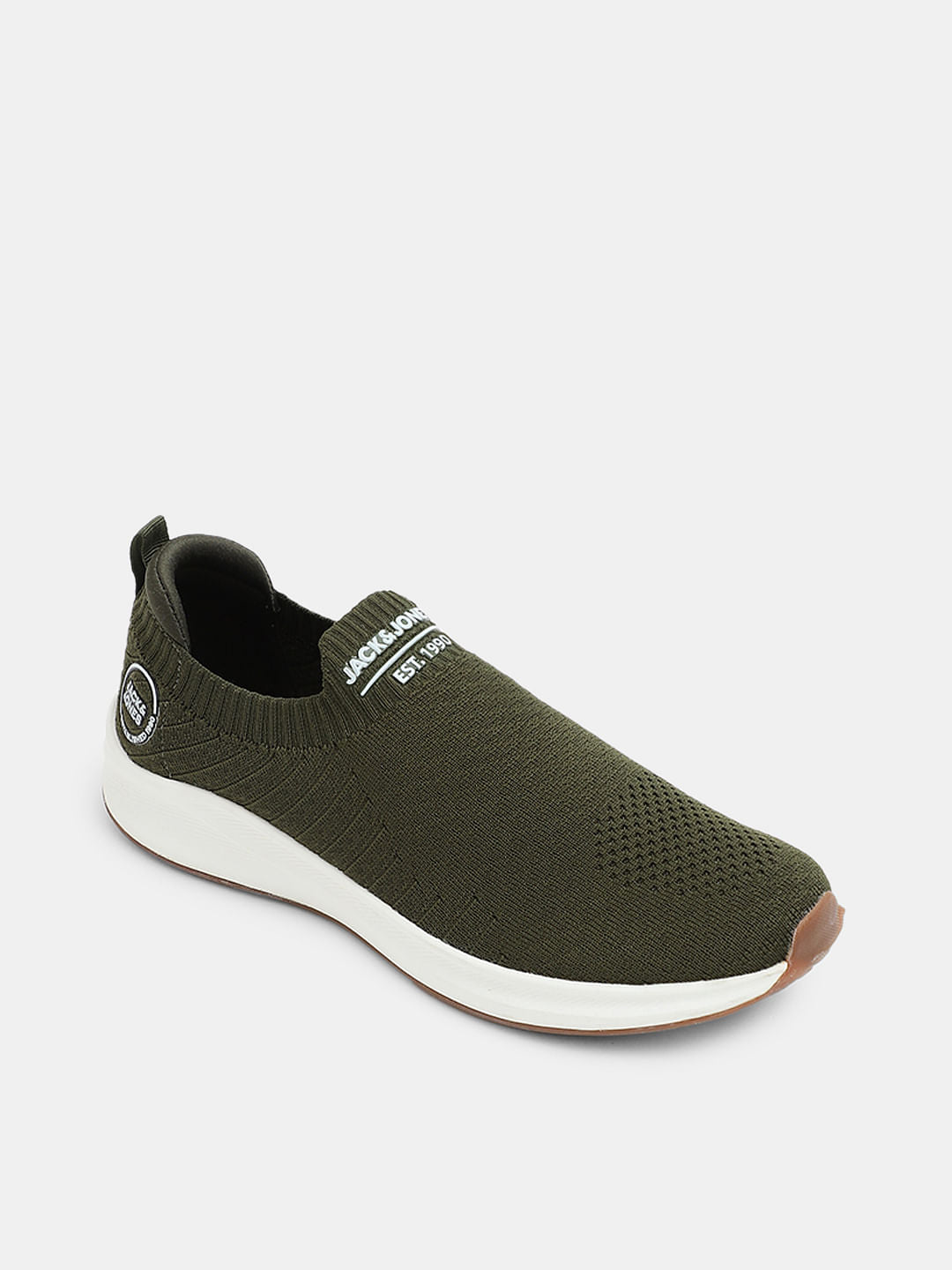Olive Slip-On Sneakers